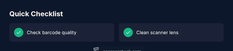 Checklist for barcode scanning issues