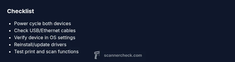 Checklist for resolving printer-scanner not working