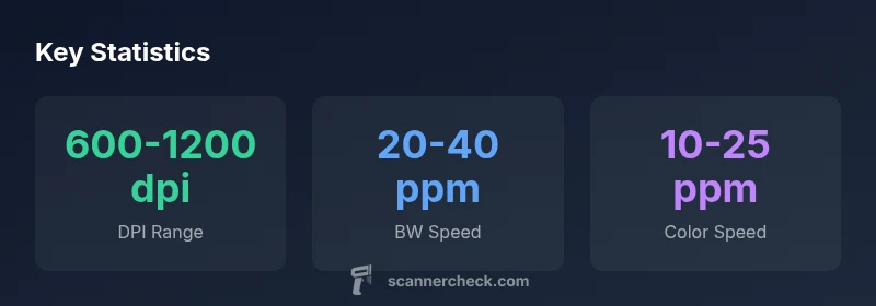 Infographic showing avg scanner DPI range and speeds