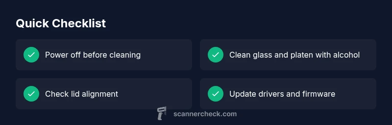 Checklist to diagnose and fix a scanner black line