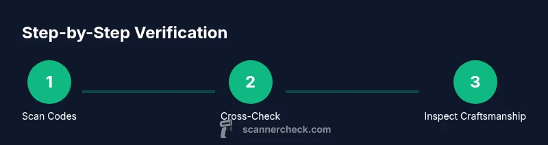 Process infographic showing shoe authenticity verification steps