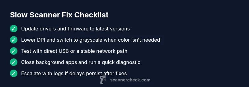 Checklist for speeding up a slow scanner