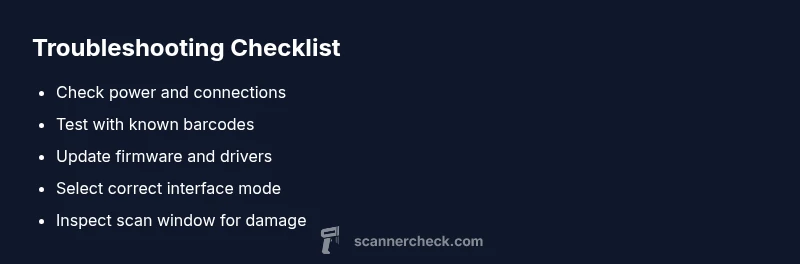 Checklist for Symbol scanner troubleshooting