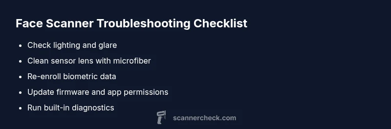 Checklist for fixing face scanner issues