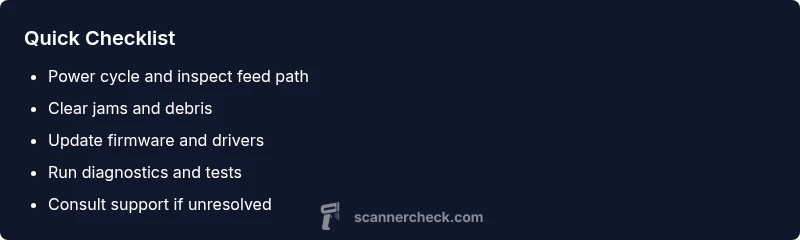 Checklist for fixing a stuck scanner